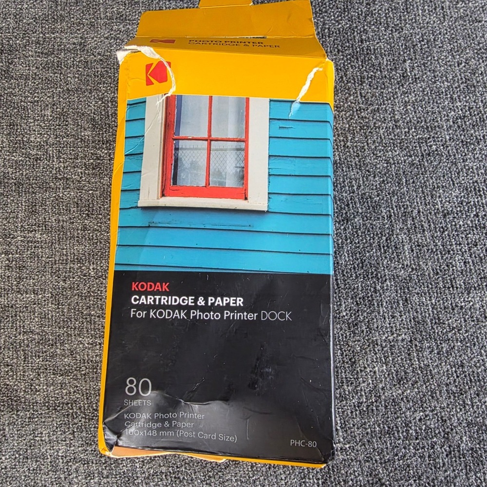 Kodak PHC-80 Photo Printer Dock Cartridge and 80 Sheets Paper Pack 4x6 100x148mm